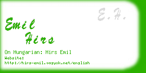 emil hirs business card